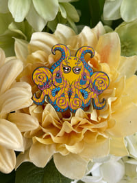 Image 1 of 2 Inch Pansexual Pride Octopus enamel pin - Black Nickle