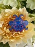 2 Inch Bisexual Pride Octopus enamel pin - Black Nickel