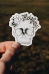Floral Skeleton Head Sticker