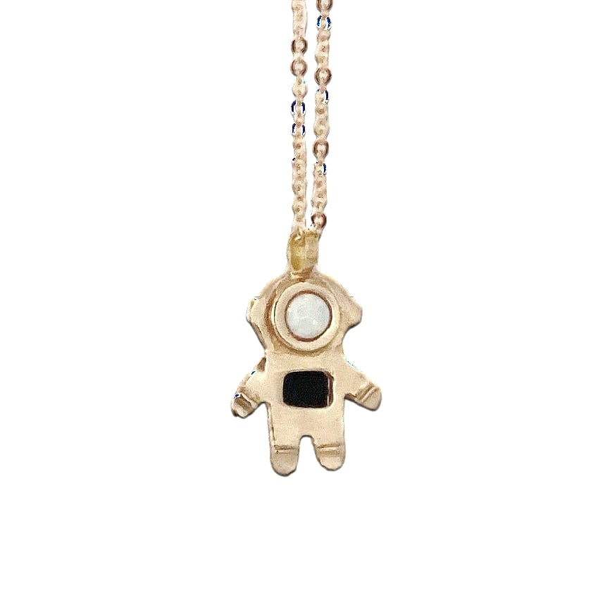 Image of Astronaut Necklace with Opal