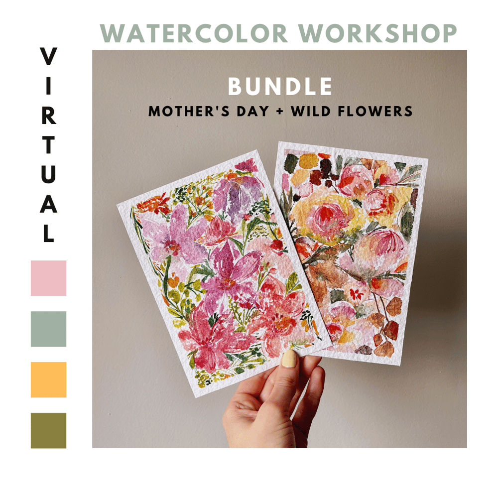 Image of Watercolor Workshop Floral Bundle