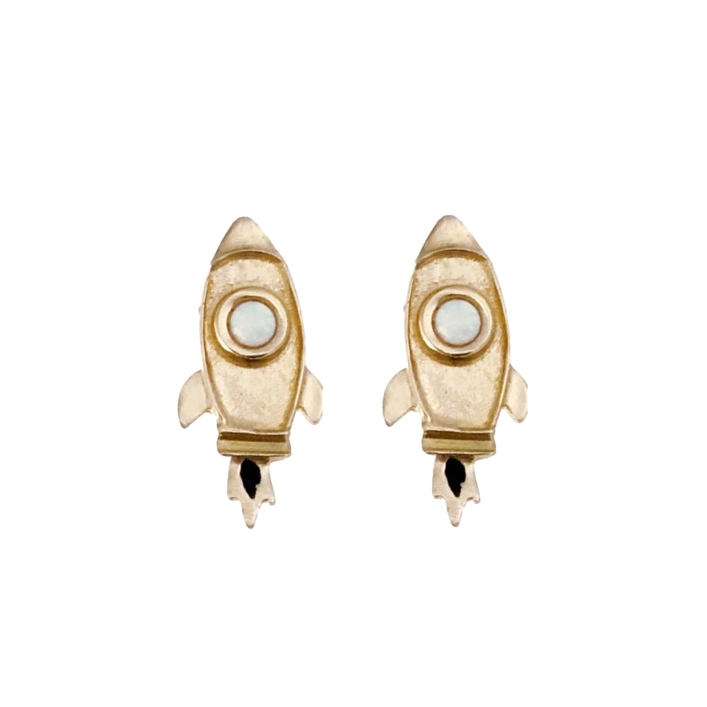 Image of Rocket Earrings with Opal