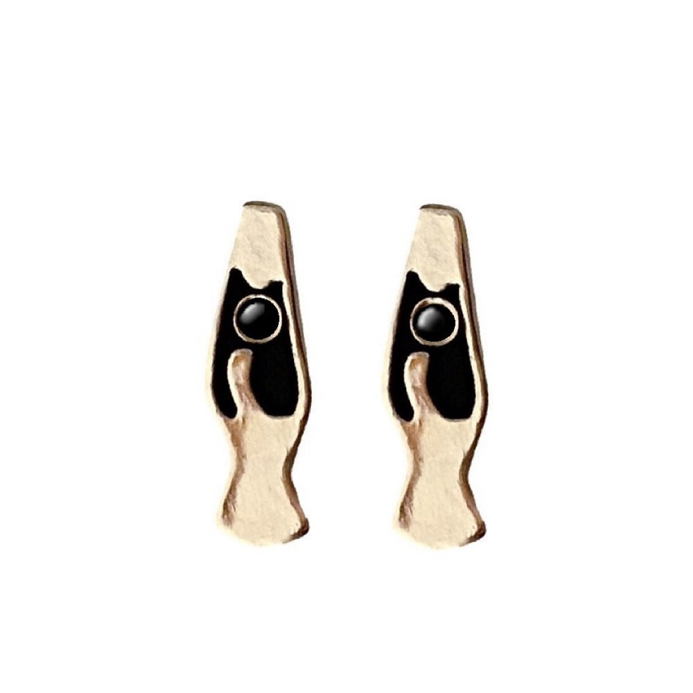 Image of Lava Lamp Earrings with Black Onyx