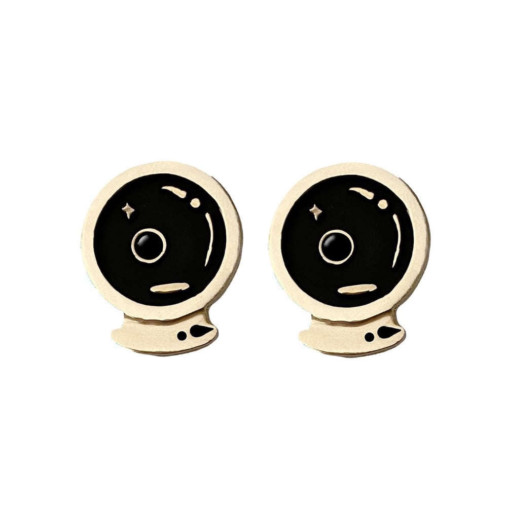 Image of Crystal Ball Earrings with Black Onyx