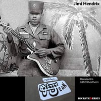 Image 1 of Jimi Hendrix guitar sticker "Betty Jean" Danelectro 3412 Shorthorn + autograph