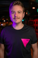 PINK TRIANGLE small T-shirt (Black) - WAS €30, NOW ONLY €20.00