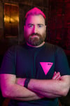 PINK TRIANGLE small T-shirt (Black)