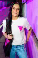 PINK TRIANGLE  small T-shirt (White)