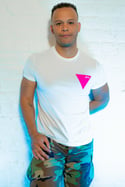 PINK TRIANGLE  small T-shirt (White) - WAS €30, NOW ONLY €20.00
