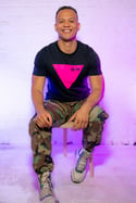 PINK TRIANGLE T-shirt (Black)