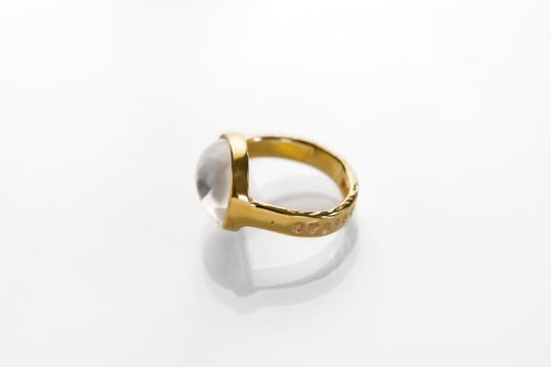 Image of "Light and clarity" gold plated silver ring with rock crystal  · LUX ET CLARITAS  ·