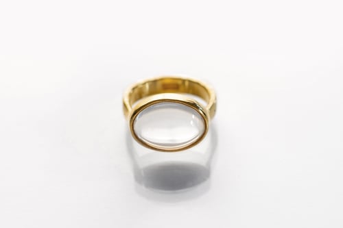 Image of "Light and clarity" gold plated silver ring with rock crystal · LUX ET CLARITAS ·