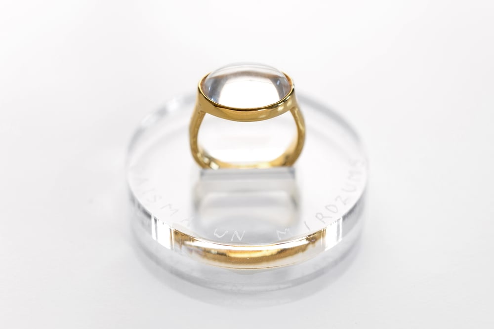 Image of "Light and clarity" gold plated silver ring with rock crystal  · LUX ET CLARITAS  ·