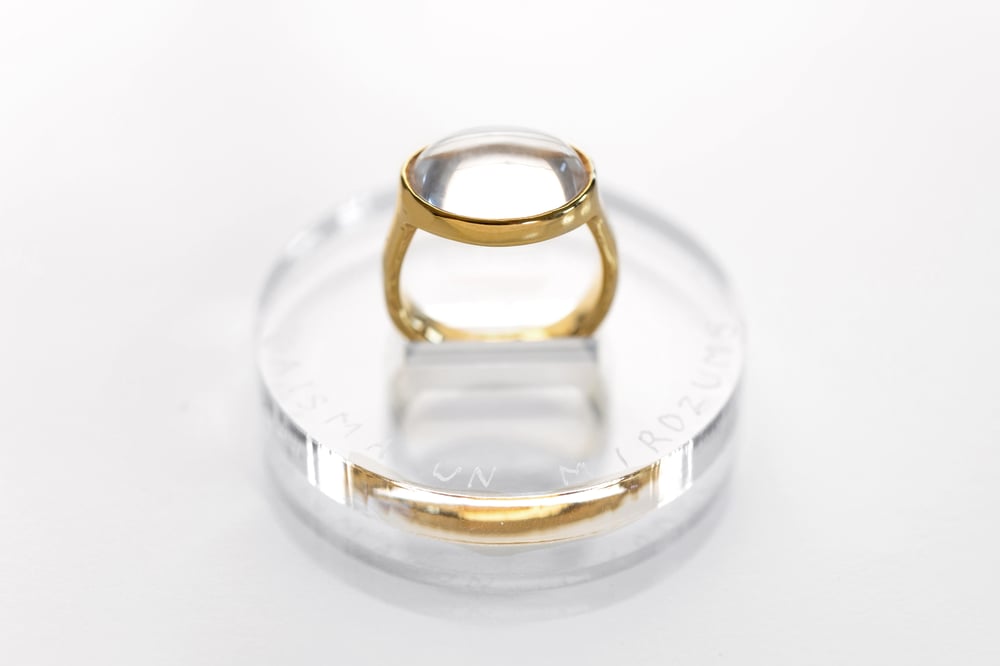 Image of "Light and clarity" gold plated silver ring with rock crystal · LUX ET CLARITAS ·