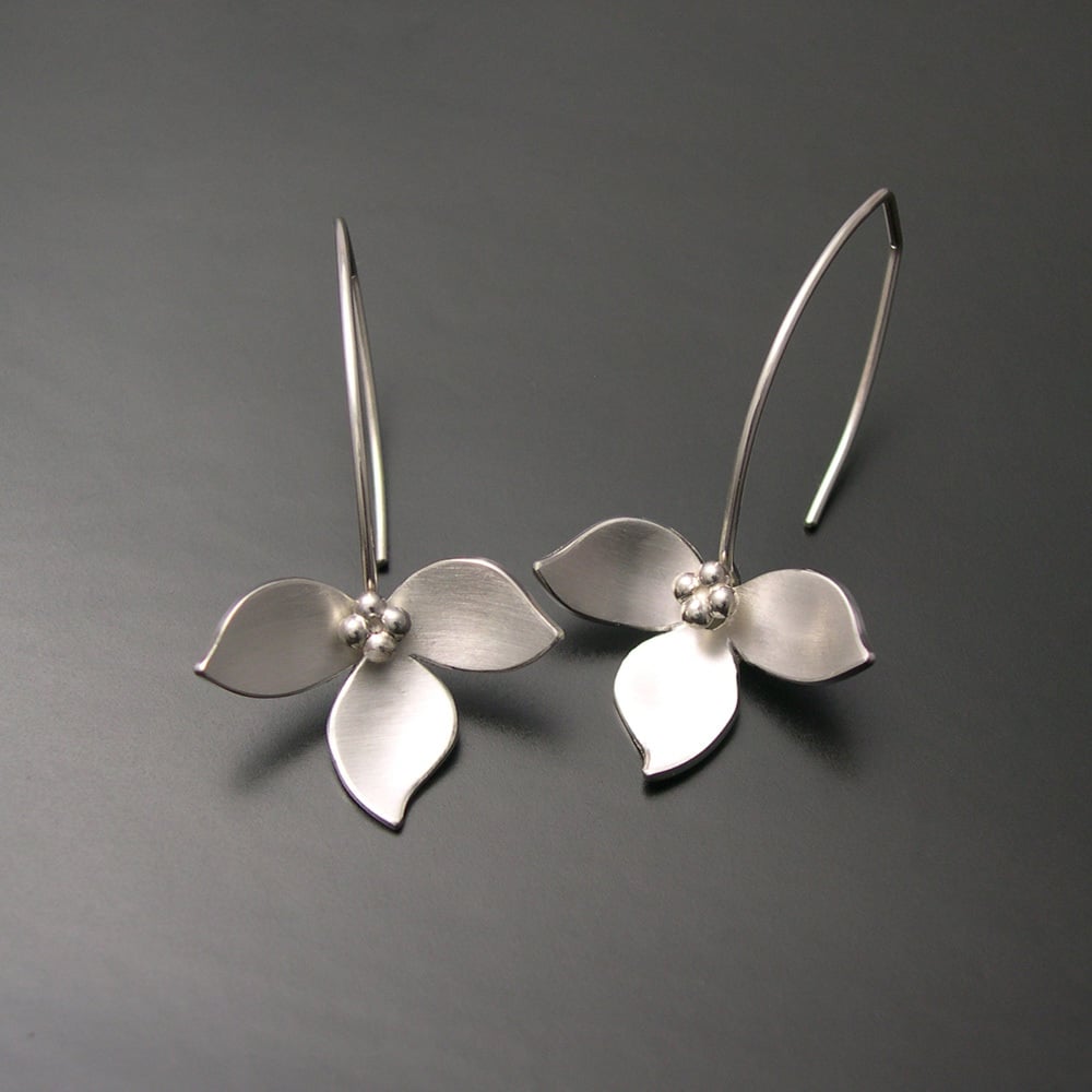 Image of Lotus Earrings-silver