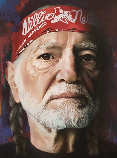 Willie Nelson 5 x 7 selling Framed Original Oil Painting