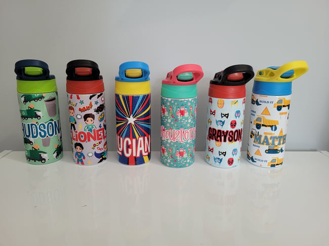 Design Custom 12 oz Kids Water Bottles Personalized with Names