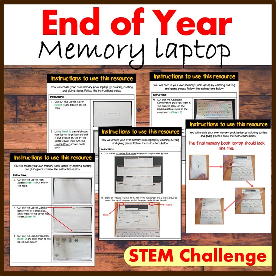 Image of End of the Year Memory Book Laptop (STEM Activity)
