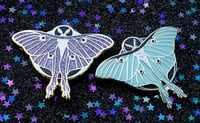 Image 1 of Dark Moon Moth Enamel Pin