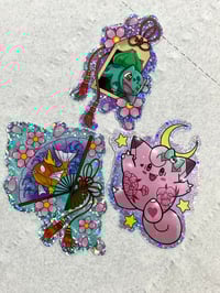Image 4 of Pokemon Glitter Stickers. Pack of 3. Tattoo style.