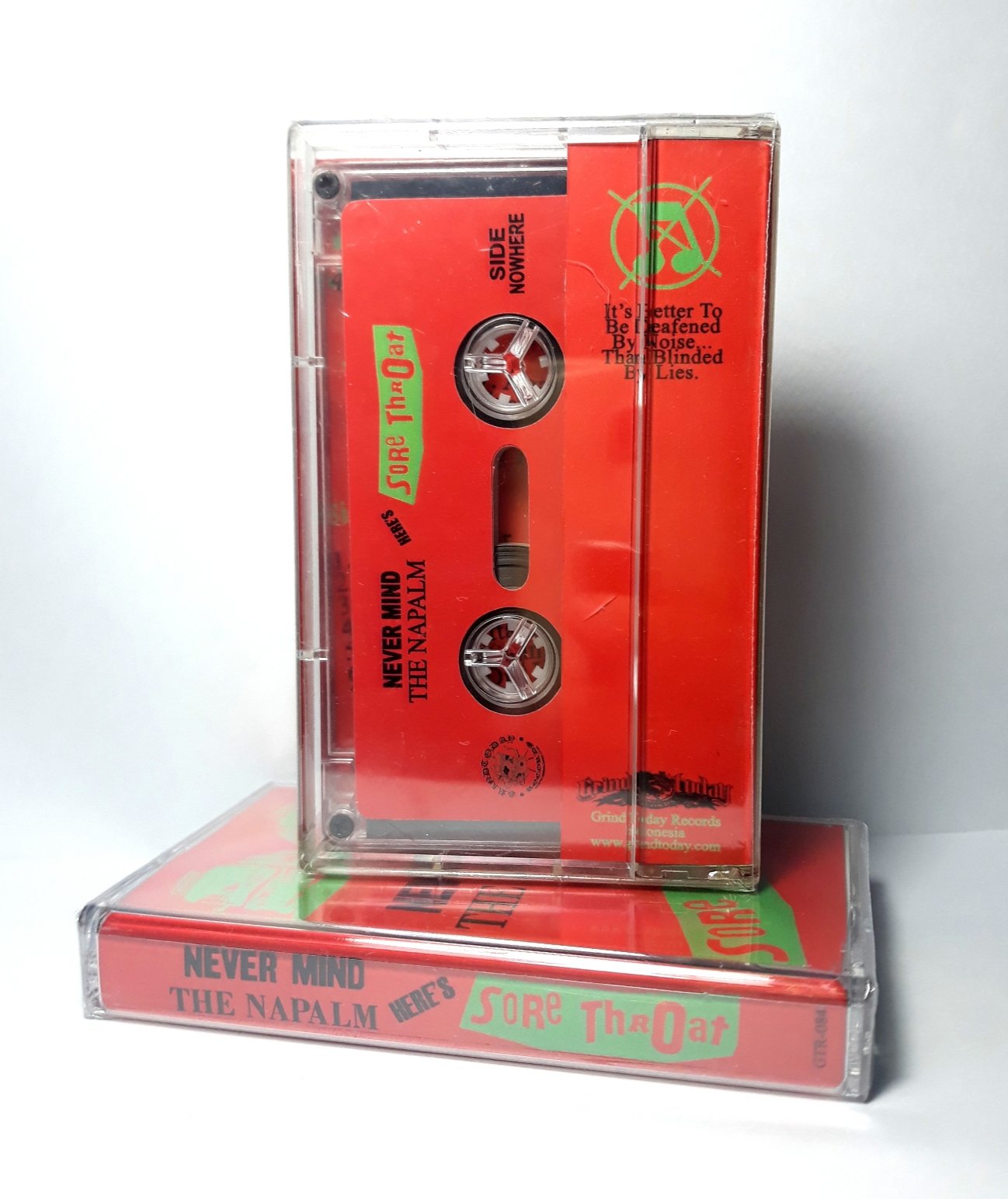 Image of Sore Throat – "Never Mind The Napalm Here's Sore Throat" cassette