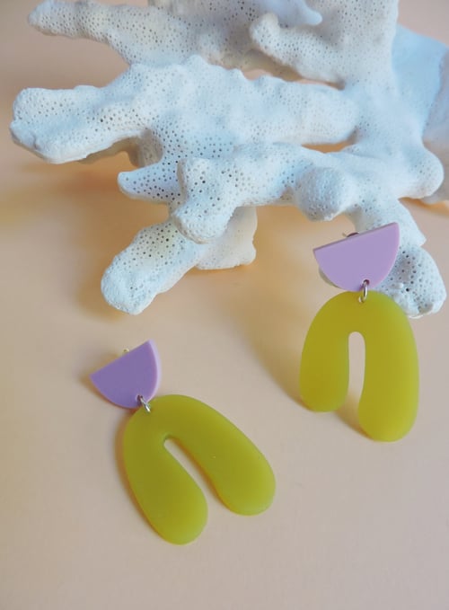 Image of Pendientes IRIS - Verde y lila