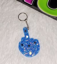 Electric Blue Glow FU Keychain