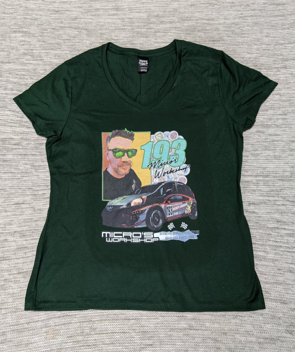 Image of V-Neck Forest Green Micro racer tee