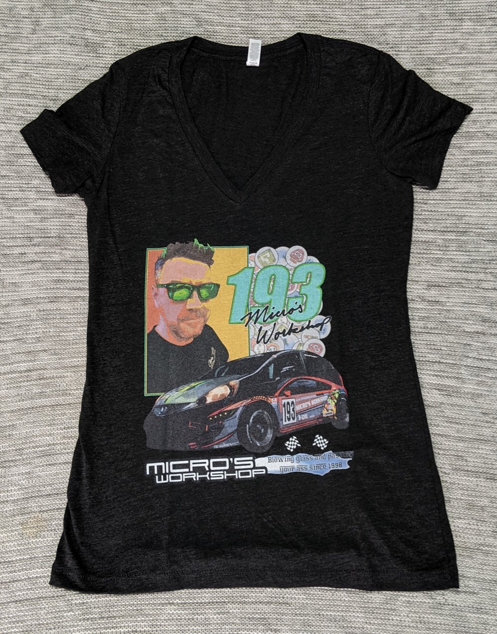 Image of Dark Grey V-Neck Micro racer tee