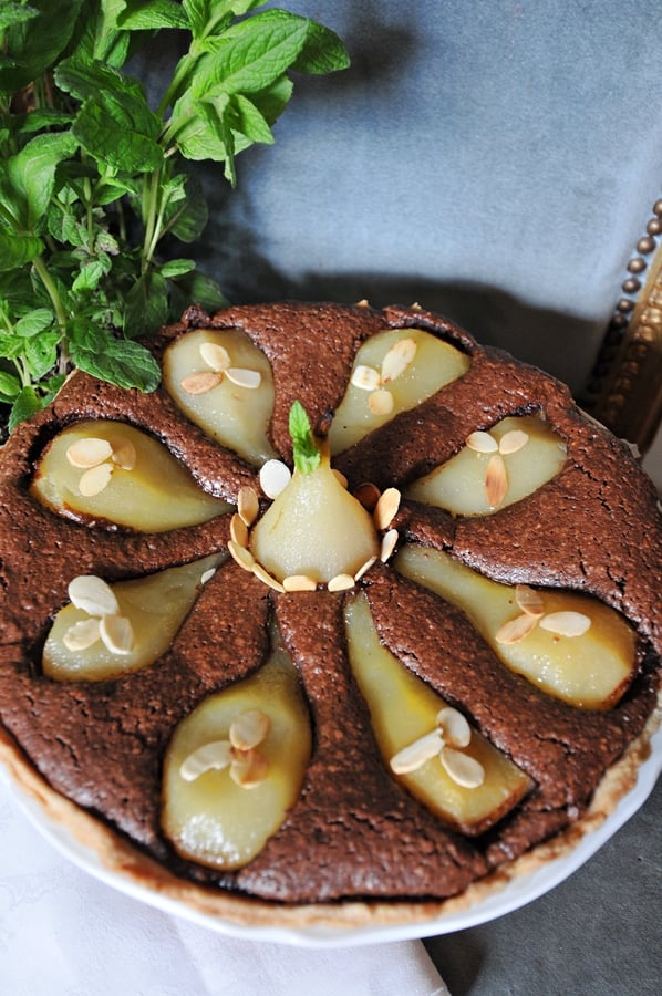 Image of TARTA DE PERA CON CREMA DE ALMENDRAS Y CHOCOLATE