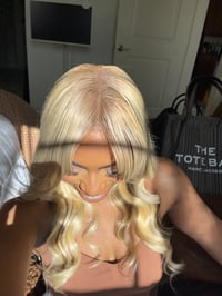 Image 9 of PLATINUM BLONDE 22 inch 9x6 LACE CLOSURE WIG with BANGS