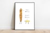 Tall Bread Short Bread // Signed Print