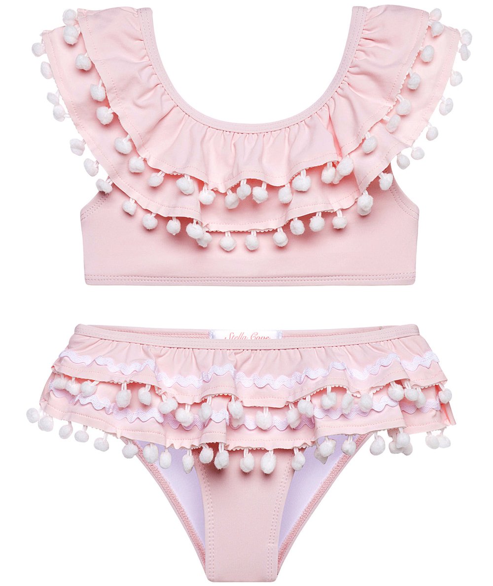 Image of Pink Double Ruffle Bikini