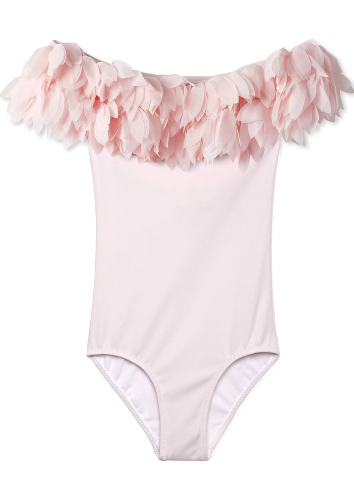 Image of Draped Feather Swimsuit