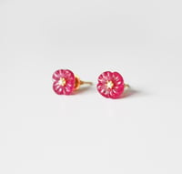 Image 2 of Ruby Pansy Stud Earring