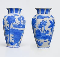 Image 1 of Set of FLA Delft Landscape Vase