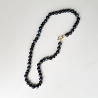 Image 2 of Cats Eye & Onyx Helix Necklace with clasp 