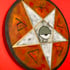 pentacle fire/gold/gray on wood disk Image 2