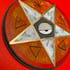 pentacle fire/gold/gray on wood disk (bevelled edge) Image 2