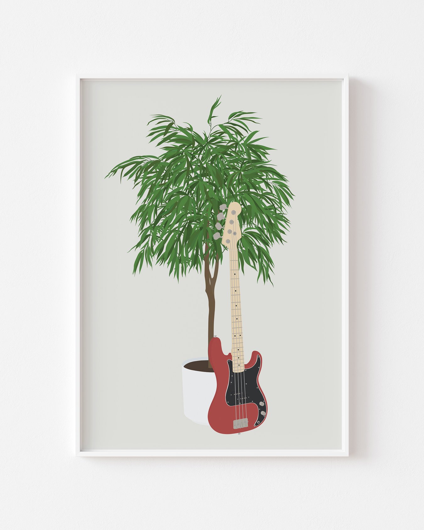 Image of Bass Guitar Houseplant Print