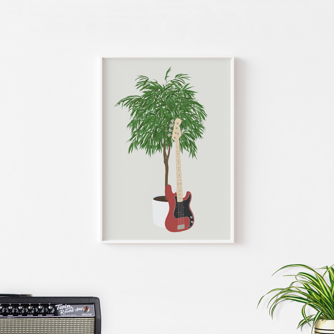 Image of Bass Guitar Houseplant Print