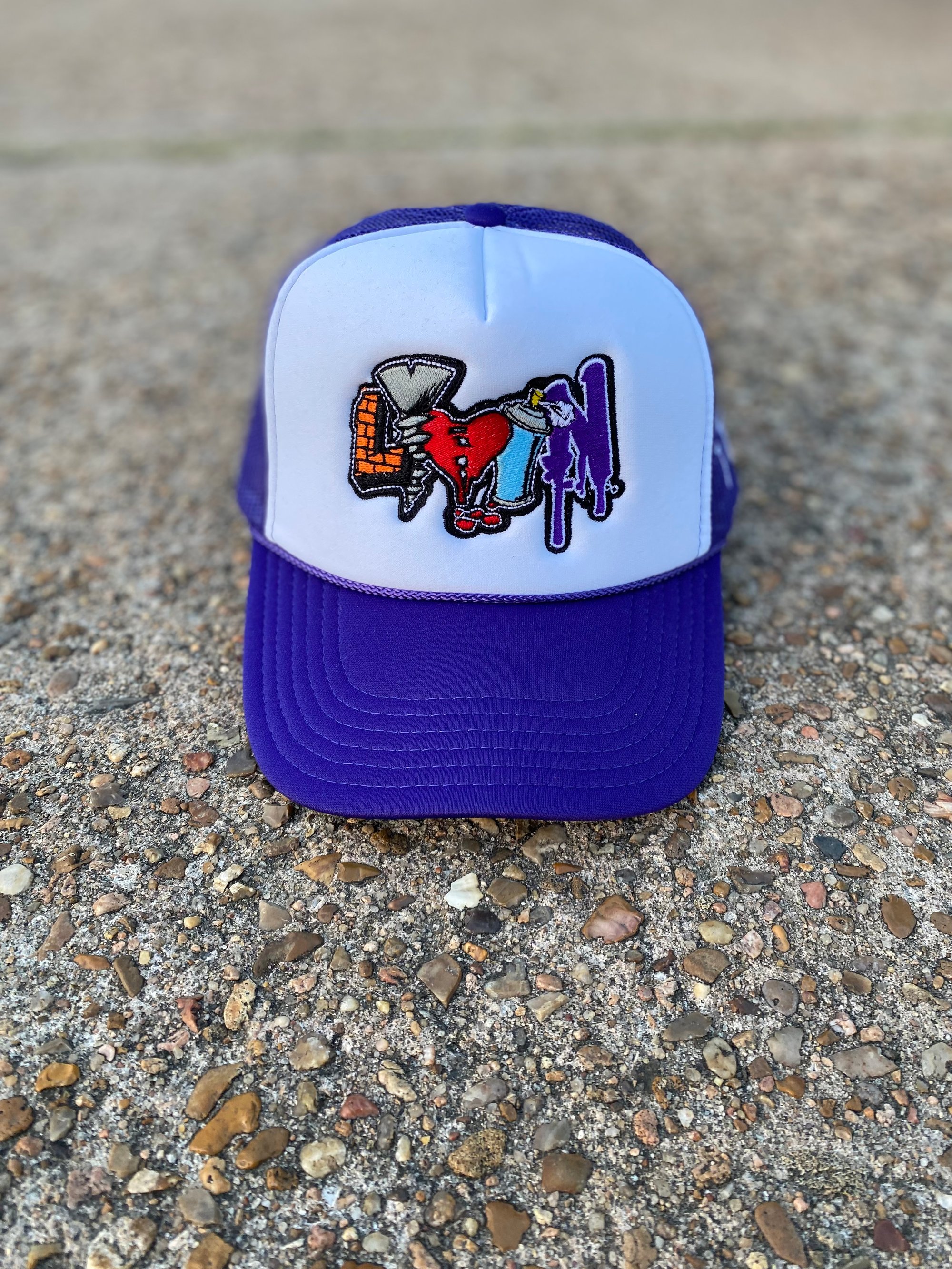 White & Purple Trucker Cap | livinclothingbrand White & Purple Trucker Cap | livinclothingbrand