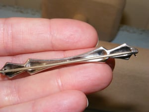 Edwardian Bar Pin in Sterling with Paste Stones 