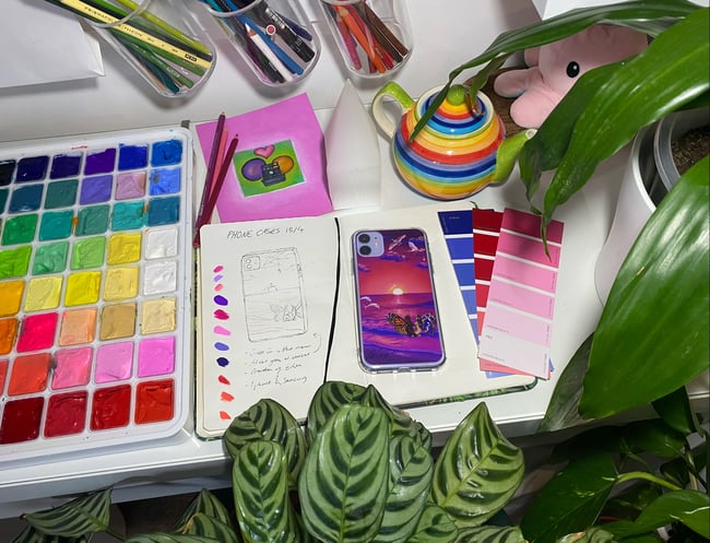 Meet you at sunset iPhone case 