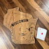 Wisconsin waterways cribbage board (cherry)