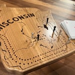 Wisconsin waterways cribbage board (cherry)