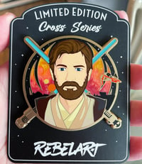 Image 1 of Standard grade - "Hello There" Obi Wan Cross series Large hard enamel pin