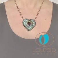 Image 4 of Textured x 2 Heart necklace