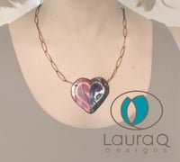 Image 3 of Textured x 2 Heart necklace
