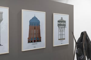 Set de 3 láminas de los depósitos de agua elevados de agua de Madrid (fondo neutro).